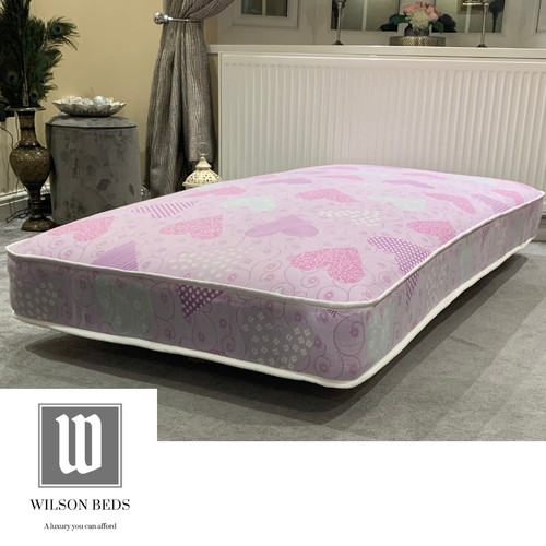 Pink hearts kids mattress - pink,